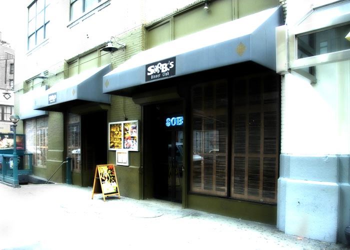 S.O.B.'s, photographed for New York on Tap